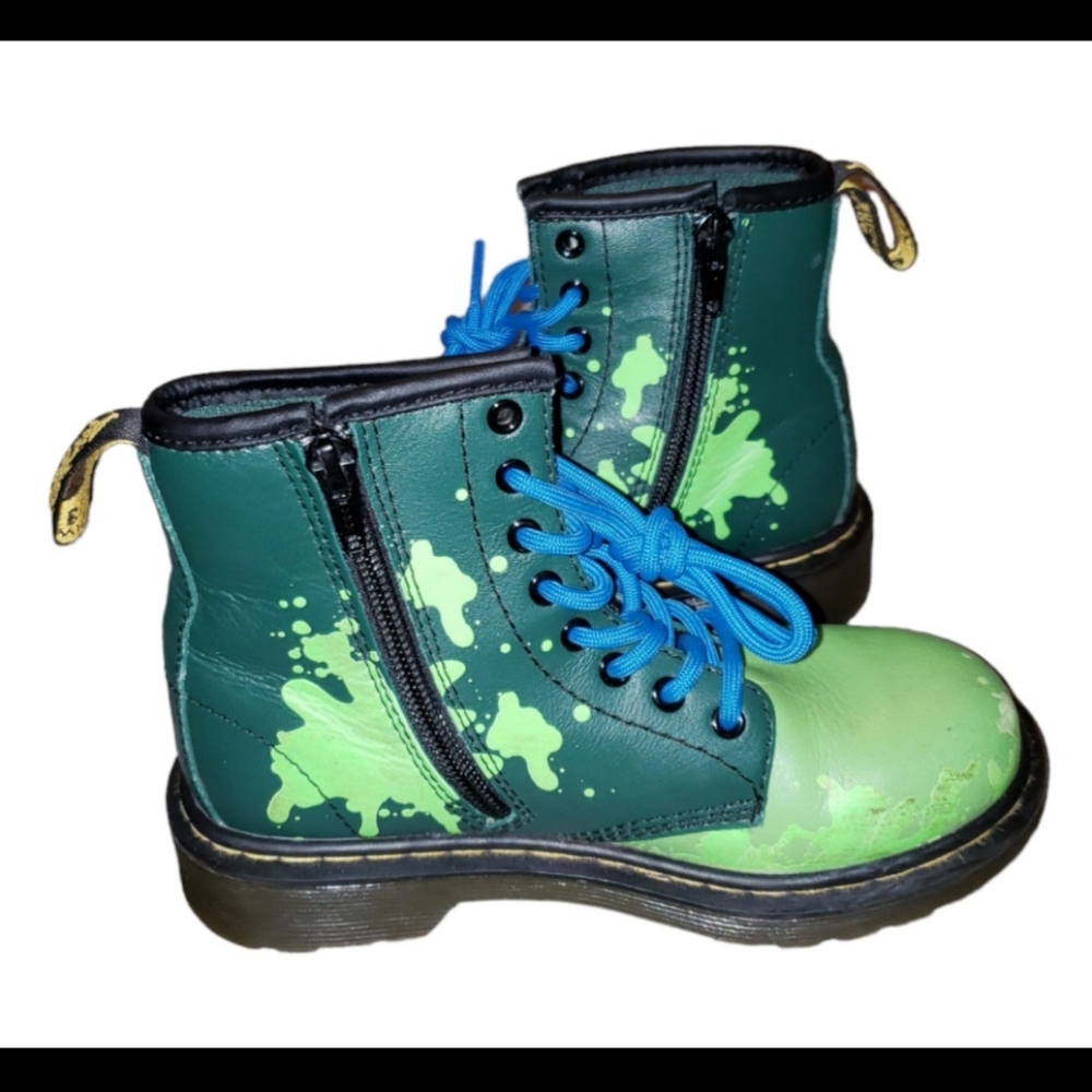 Dr. Martens Teenage Mutant Ninja Turtles Leonardo Leather Boots Kids Size 13 - Picture 3 of 9